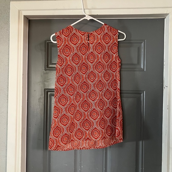 Sleeveless Merona Blouse - Patterned Orange and Red, Women's Size S - Picture 4 of 4